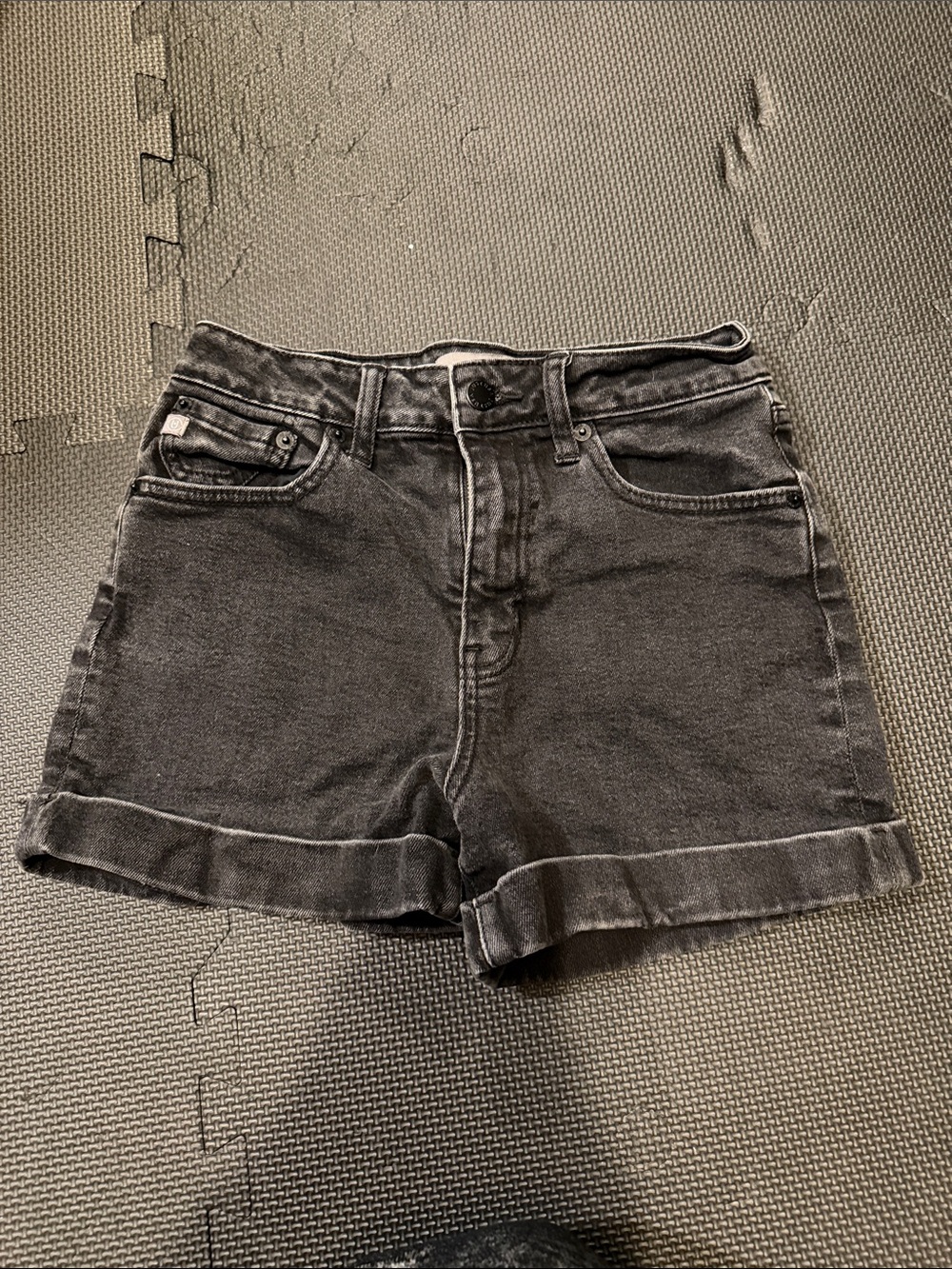 Just USA Washed Black High-Rise Denim Shorts